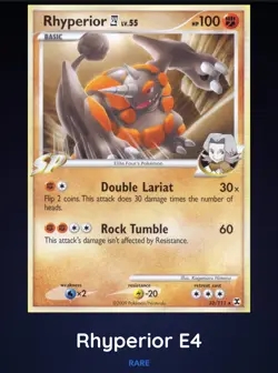 Rhyperior 32/111 Rising Rivals Holo Rare Pokemon TCG Card LP - Image 1