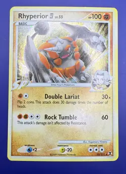 Rhyperior 32/111 Rising Rivals Holo Rare Pokemon TCG Card LP - Image 3
