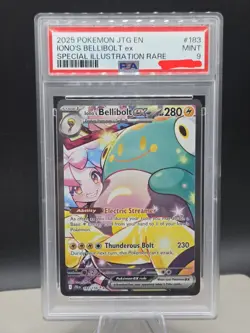 Iono's Bellibolt EX Sir 183/159 SV09 Pokemon TCG Card Journey Together, PSA 9 - Image 1