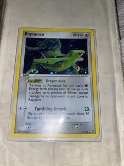 Rayquaza 22/107 EX Deoxys Holo Pokemon Card HOLO Swirl Rare - Image 1