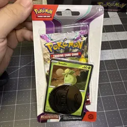 Pokemon TCG Paldea Evolved Smoliv Promo Blister Booster Pack Coin Promo Card New - Image 1