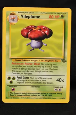 Vileplume 31/64 LP Jungle Regular Rare Unlimited Pokemon TCG Card - Image 2
