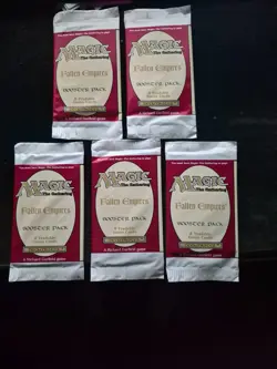 Five (5) New SEALED Magic The Gathering Fallen Empires Booster Packs 8 Cards - Image 1