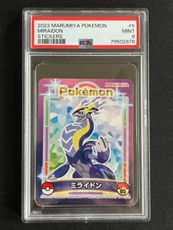 PSA 9 Miraidon Sticker #5 Marumiya Pokemon Mint 2023 - Image 1
