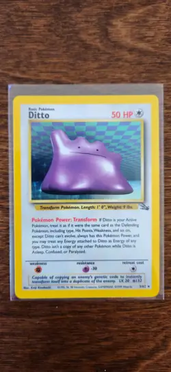 Pokemon Ditto Holo Fossil Unlimited Near Mint WOTC Vintage 1999 Freshly Pulled! - Image 1