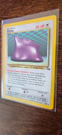 Pokemon Ditto Holo Fossil Unlimited Near Mint WOTC Vintage 1999 Freshly Pulled! - Image 3