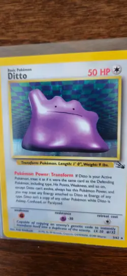 Pokemon Ditto Holo Fossil Unlimited Near Mint WOTC Vintage 1999 Freshly Pulled! - Image 4