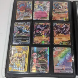 Lot Of 98 Pokemon GX V EX Mewtwo Charizard Slowbro Lugia With Binder - Image 1
