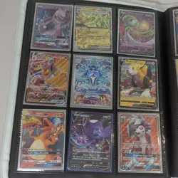 Lot Of 98 Pokemon GX V EX Mewtwo Charizard Slowbro Lugia With Binder - Image 3