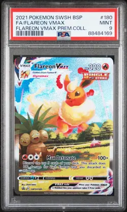 2021 Pokemon Swsh Black Star Promo Flareon VMAX #180 PSA 9 - Image 1