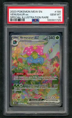 2023 Pokemon Mew EN 151 Venusaur EX 198/165 Special Illustration Rare PSA 10 Gem - Image 1