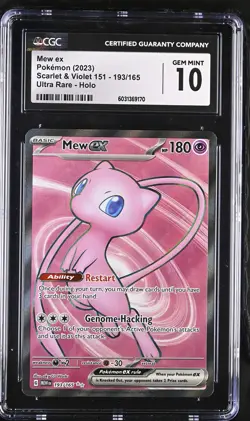 2023 Pokemon Scarlet & Violet 151 #193/165 Mew ex CGC 10 - Image 1