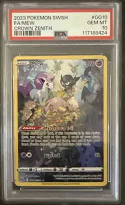 Pokemon Mew Crown Zenith Galarian Gallery Full Art #GG10 PSA 10 Gem Mint - Image 1