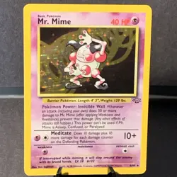 Pokemon TCG: Mr. Mime 6/64 Jungle Set 1999 Holo Rare Holofoil VTG WOTC LP - Image 1