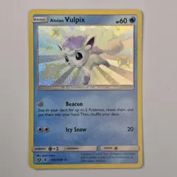 2019 Pokemon Sun & Moon Hidden Fates Alolan Vulpix Shiny Vault Holo #SV8 - Image 1