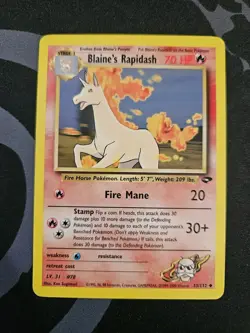 Pokemon TCG Blaine's Rapidash Gym Challenge 33/132 Regular Unlimited Uncommon LP - Image 1