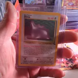 Pokemon TCG Ditto 3/62 Fossil Holo Rare 50 HP Basic 1999 English - Image 1