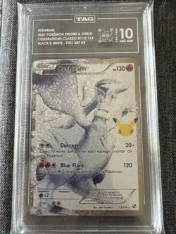 Pokemon Celebrations Classic Collection Reshiram Full Art 113/114 TAG 10 - Image 1