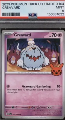 Pokemon Greavard 104/198 Trick or Trade 2023 PSA 9 150381022 - Image 1