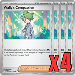 Wally's Compassion 132/132 x4 - Mega Evolutions - Pokemon TCG - Playset - Image 1