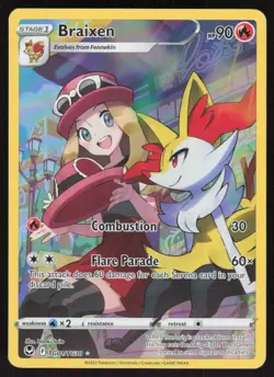 Braixen TG01/TG30 Holo Silver Tempest Trainer Gallery Pokemon NM - Image 1