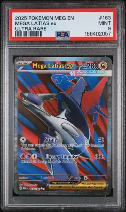 2025 POKEMON MEG EN-MEGA EVOLUTION #163 MEGA LATIAS EX ULTRA RARE PSA 9 - Image 1