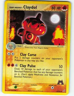 Team Magma's Claydol Reverse Holo 33/95 Team Magma vs Team Aqua Pokemon TCG 2004 - Image 1