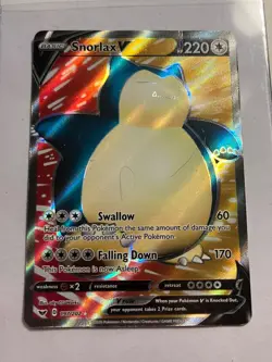 2020 Pokemon Snorlax V Full Art Ultra Rare Holo 197/202 Sword & Shield English - Image 1