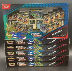 Lot of (6) Pokemon TCG Crown Zenith Sea & Sky Premium Collection Boxes SEALED - Image 1