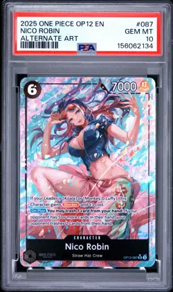 2025 One Piece Nico Robin Alternate Art OP12-087 PSA 10 Gem Mint - Image 1