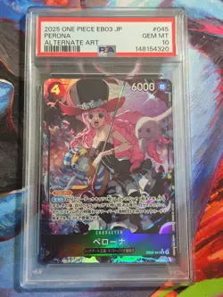 2025 One Piece Japanese EB03 PERONA #045 SR ALT ART PSA 10 - Image 1