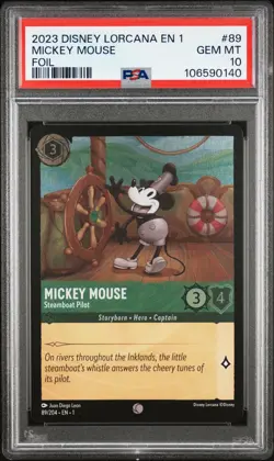2023 DISNEY LORCANA EN 1-THE FIRST CHAPTER MICKEY MOUSE - STEAMBOAT PILOT PSA 10 - Image 1