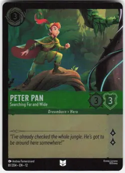 Peter Pan Searching Far and Wide Foil 81/204 Wilds Unknown Disney Lorcana - Image 1