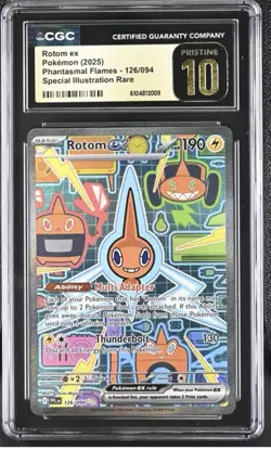 CGC Pristine 10 Rotom ex 126/094 SIR Phantasmal Flames Pokemon Card - Image 1