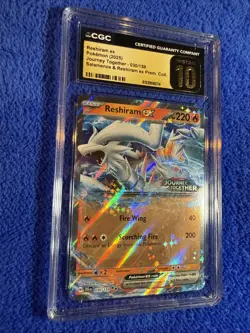 CGC 10 PRISTINE Reshiram Ex 030/159 JOURNEY TOGETHER STAMPED PROMO Pokemon Card - Image 2