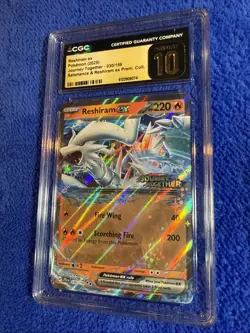 CGC 10 PRISTINE Reshiram Ex 030/159 JOURNEY TOGETHER STAMPED PROMO Pokemon Card - Image 3