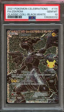 Zekrom 114/114 Celebrations Classic Collection PSA 10 Gem Mint Pokemon Card - Image 1