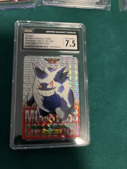 CGC 7.5 Gengar 094 Bandai Carddass 1996 Pokemon Red Card Prism Holo - Image 1