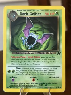 Dark Golbat 24/82 Team Rocket Rare Unlimited Regular Pokemon Card HP - Image 1