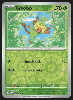 SV06: Twilight Masquerade Grookey #014/167 Reverse Holo Pokemon Card - Image 1