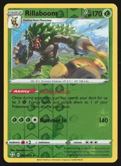 Shining Fates Rillaboom #013/072 Reverse Holo Pokemon Card - Image 1