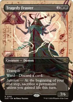 1 x Tragedy Feaster - Borderless - Secrets of Strixhaven - NM-Mint - MTG - Image 1
