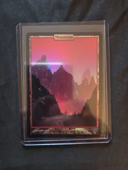 MTG Mountain from UNHINGED release, FOIL basic land EX cond. from 2004 - Image 1