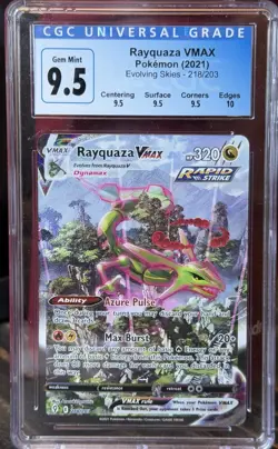 CGC 9.5 (now CGC 10) Rayquaza VMAX 218/203 Evolving Skies Alt Art Secret 2021 - Image 1