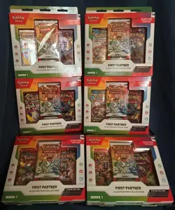 Pokemon TCG: Lot of 1st Partner Illustration Collection Series 1 X 6 Sealed - Image 1