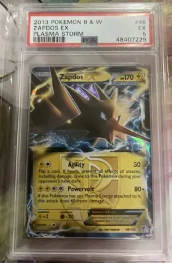 Pokemon 2013 ZAPDOS EX Plasma Storm Black & White HOLO #48 PSA 5 - Image 1