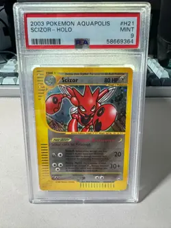 2003 POKEMON AQUAPOLIS #H21 SCIZOR-HOLO PSA 9 - Image 1