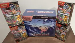 SEALED POKEMON CHAOS RISING ELITE TRAINER BOX & BOOSTER BUNDLE LOT OF 5 - Image 1
