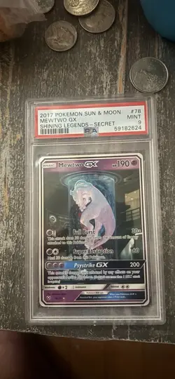 Pokemon TCG Shining Legends Mewtwo GX 78/73 Secret Rare Holo EN PSA 9 - Image 1