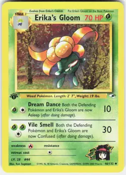 Erika's Gloom 46/132 Uncommon Gym Heroes Pokemon 1st Edition LP - Image 1
